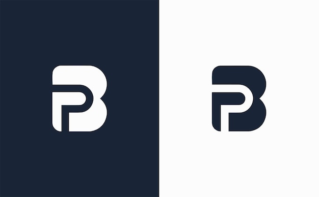 BP elegante diseño de logotipo vectorial creativo y moderno en color azul y blanco