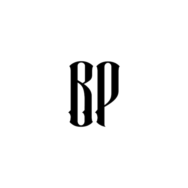 BP Monogram Logo Design letra texto nombre símbolo monocromo logotipo alfabeto carácter simple logo