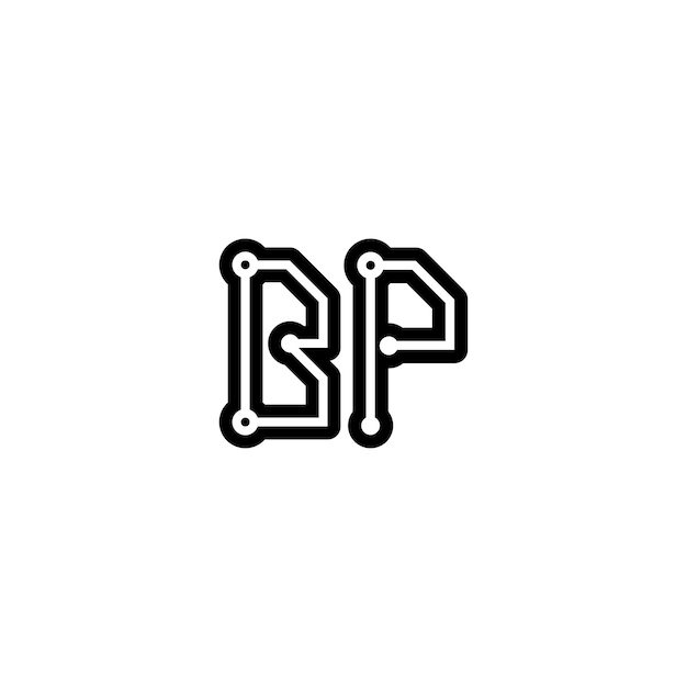BP Monogram Logo Design letra texto nombre símbolo monocromo logotipo alfabeto carácter simple logo