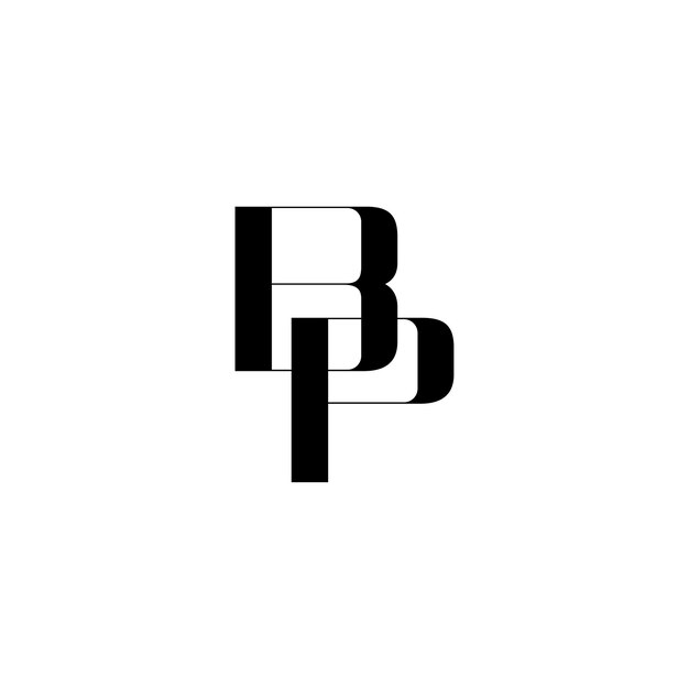 Vector bp monogram logo design letra texto nombre símbolo monocromo logotipo alfabeto carácter simple logo