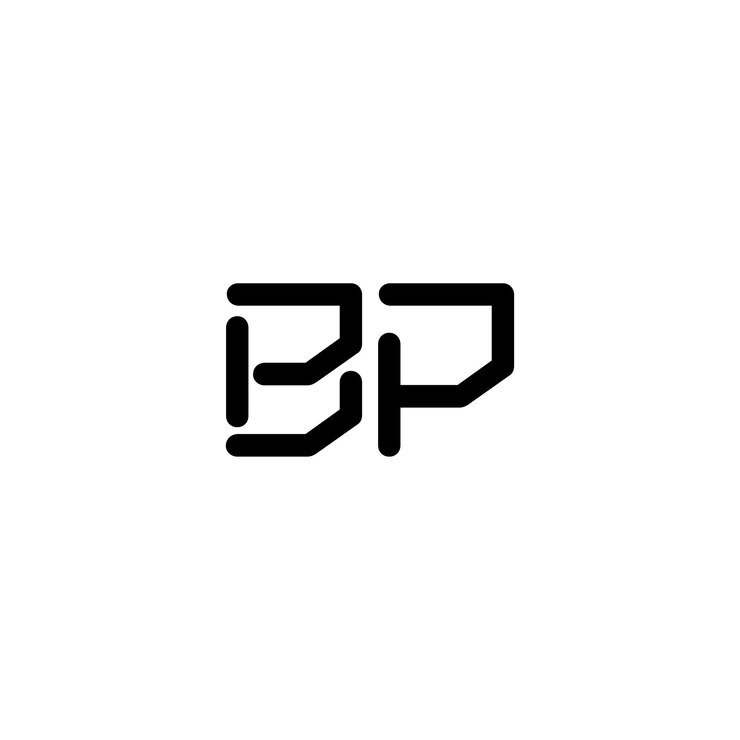 Vector bp monogram logo design letra texto nombre símbolo monocromo logotipo alfabeto carácter simple logo
