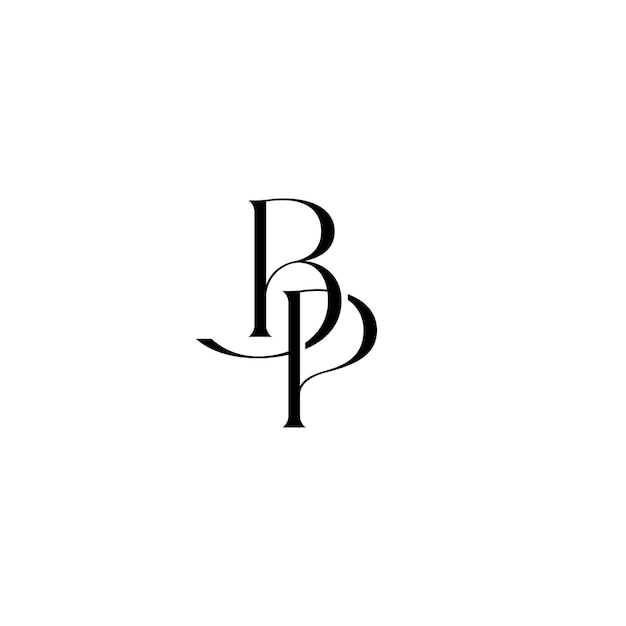 BP Monogram Logo Design letra texto nombre símbolo monocromo logotipo alfabeto carácter simple logo