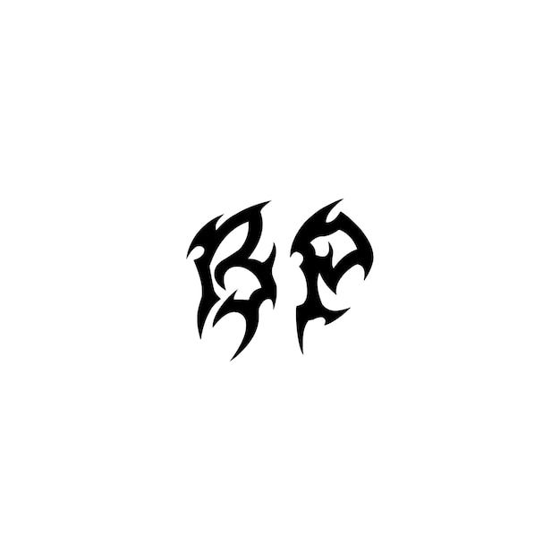 BP Monogram Logo Design letra texto nombre símbolo monocromo logotipo alfabeto carácter simple logo