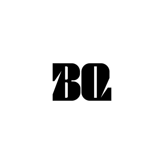 BQ Monogram Logo Design letra texto nombre símbolo monocromo logotipo alfabeto carácter simple logo