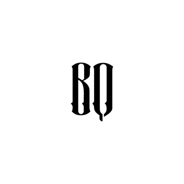 BQ Monogram Logo Design letra texto nombre símbolo monocromo logotipo alfabeto carácter simple logo