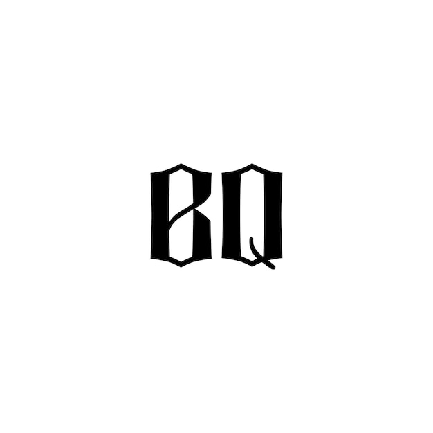 BQ Monogram Logo Design letra texto nombre símbolo monocromo logotipo alfabeto carácter simple logo