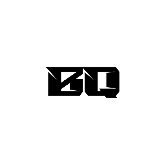 BQ Monogram Logo Design letra texto nombre símbolo monocromo logotipo alfabeto carácter simple logo