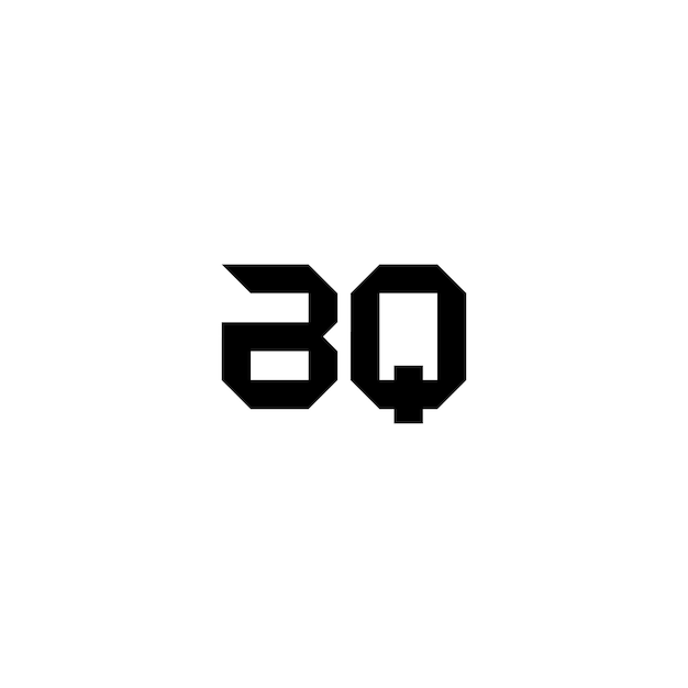 BQ Monogram Logo Design letra texto nombre símbolo monocromo logotipo alfabeto carácter simple logo
