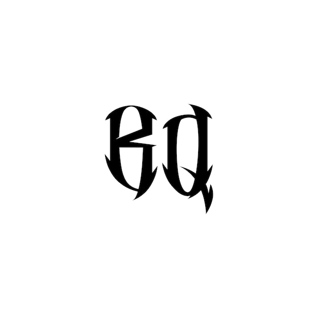 BQ Monogram Logo Design letra texto nombre símbolo monocromo logotipo alfabeto carácter simple logo
