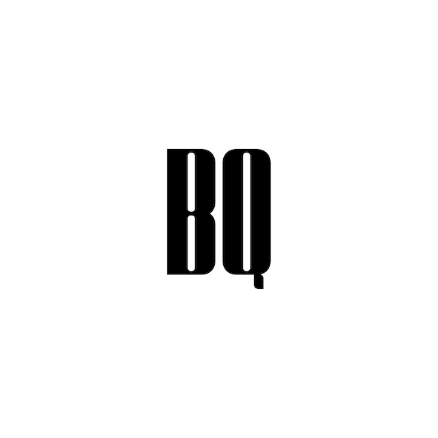 BQ Monogram Logo Design letra texto nombre símbolo monocromo logotipo alfabeto carácter simple logo
