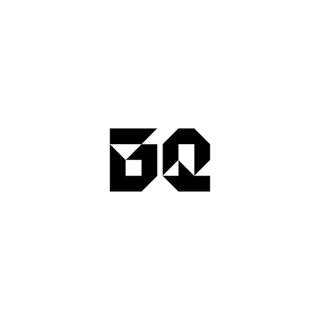 BQ Monogram Logo Design letra texto nombre símbolo monocromo logotipo alfabeto carácter simple logo