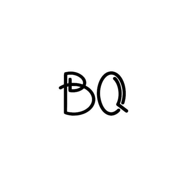 BQ Monogram Logo Design letra texto nombre símbolo monocromo logotipo alfabeto carácter simple logo