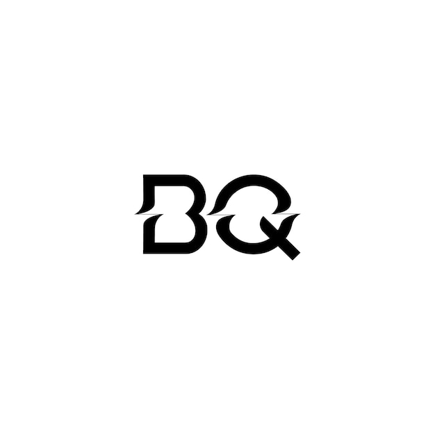 BQ Monogram Logo Design letra texto nombre símbolo monocromo logotipo alfabeto carácter simple logo
