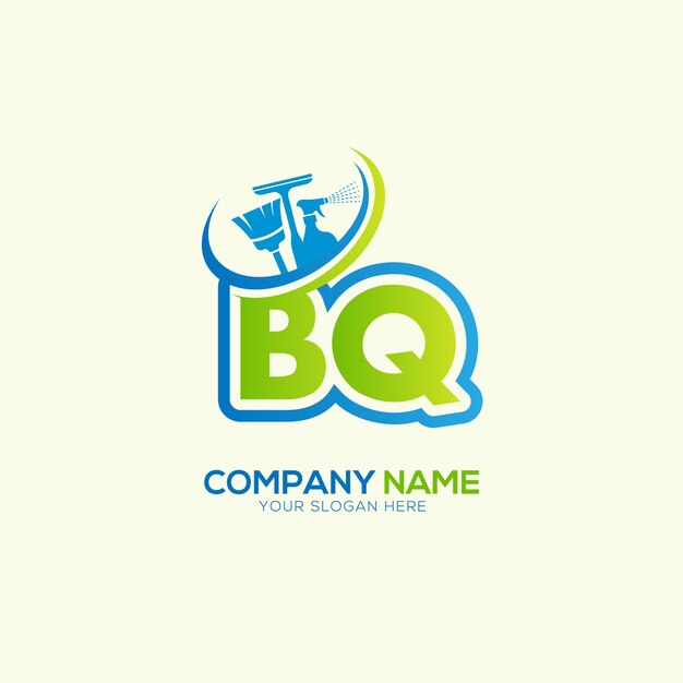 BQ o QB Letra local Vector de limpieza Vector del logotipo del servicio de limpia