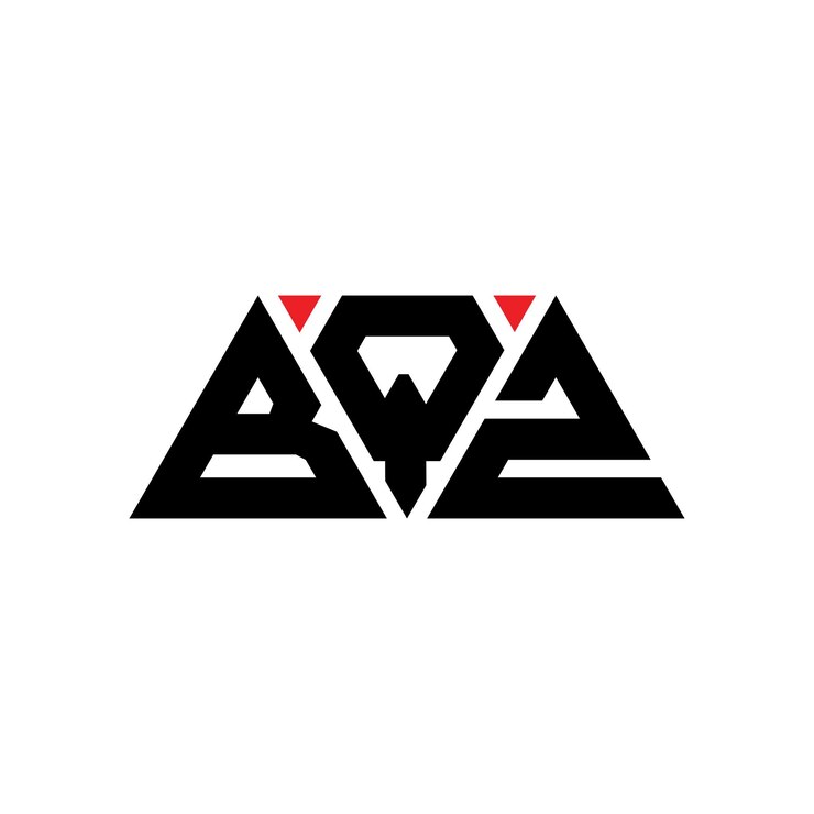 Vector bqz triángulo diseño de la letra del logotipo con forma de triángulo bqz diseño del logotipo del triángulo monograma bqz vector triángulo logotipo plantilla con color rojo bqz logotipo triangular sencillo elegante y lujoso logotipo bqz