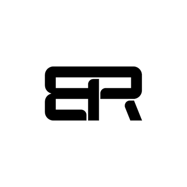 BR Monogram Logo Design letra texto nombre símbolo monocromo logotipo alfabeto carácter simple logo