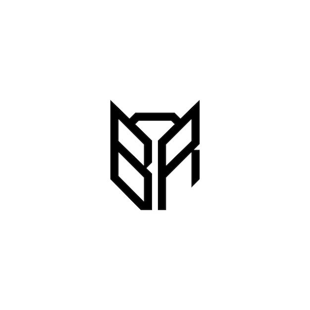 BR Monogram Logo Design letra texto nombre símbolo monocromo logotipo alfabeto carácter simple logo