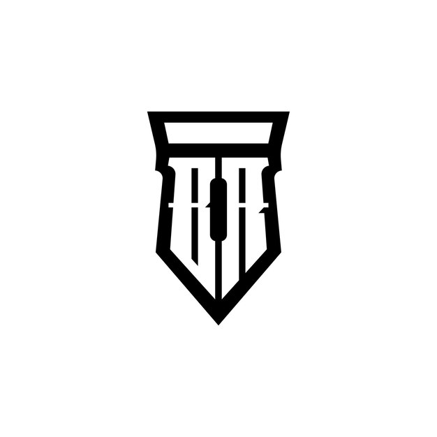 BR Monogram Logo Design letra texto nombre símbolo monocromo logotipo alfabeto carácter simple logo