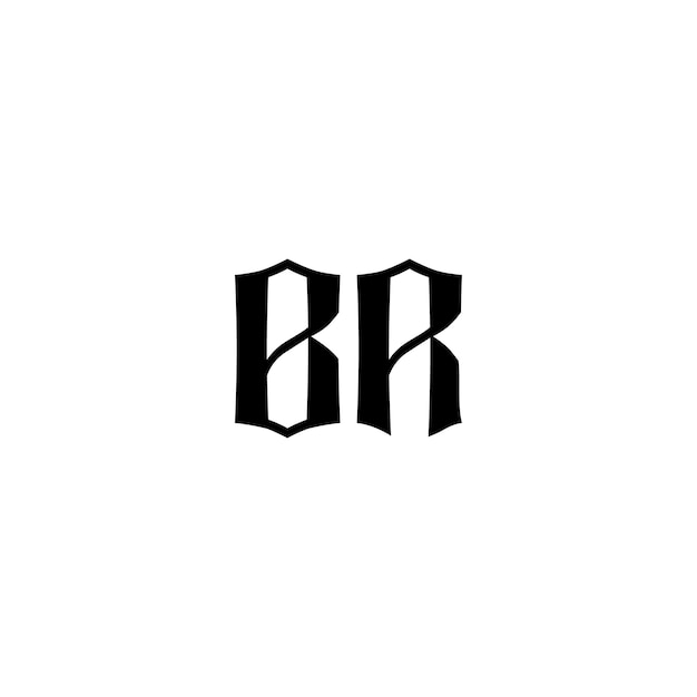 BR Monogram Logo Design letra texto nombre símbolo monocromo logotipo alfabeto carácter simple logo