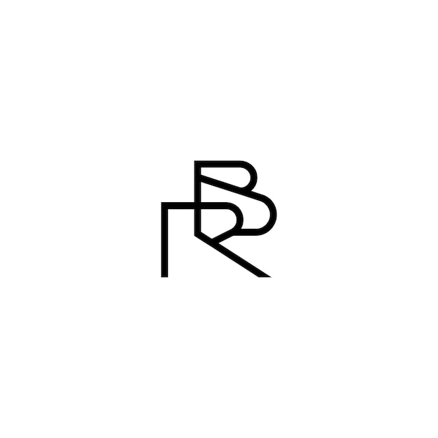 BR Monogram Logo Design letra texto nombre símbolo monocromo logotipo alfabeto carácter simple logo