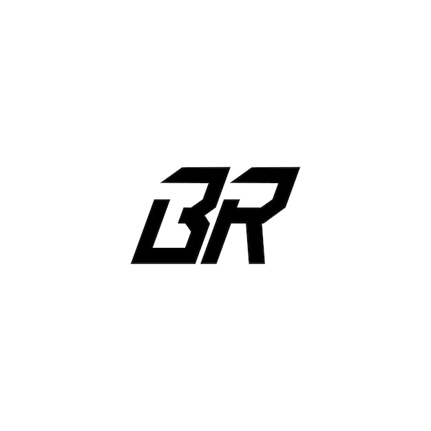 BR Monogram Logo Design letra texto nombre símbolo monocromo logotipo alfabeto carácter simple logo