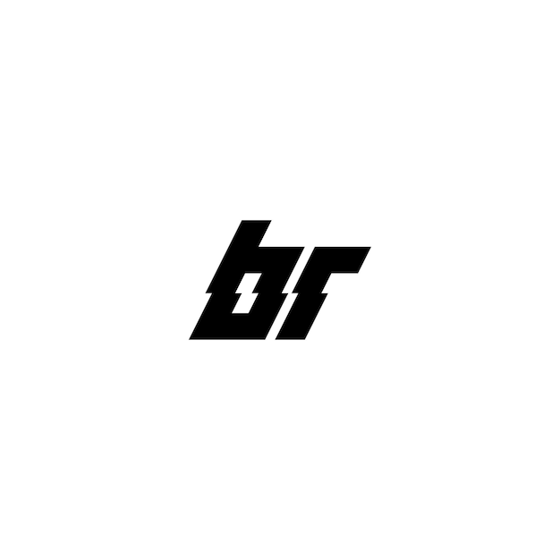 BR Monogram Logo Design letra texto nombre símbolo monocromo logotipo alfabeto carácter simple logo