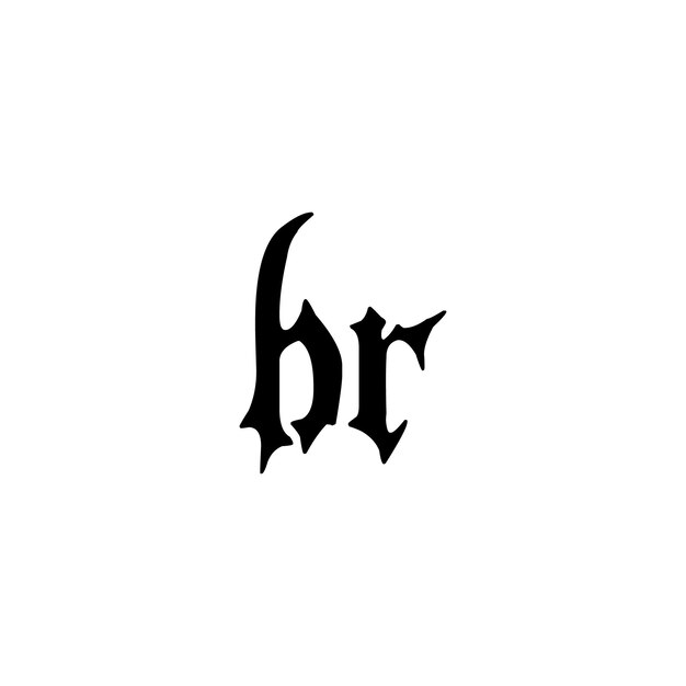 BR Monogram Logo Design letra texto nombre símbolo monocromo logotipo alfabeto carácter simple logo