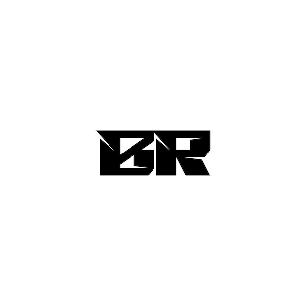 BR Monogram Logo Design letra texto nombre símbolo monocromo logotipo alfabeto carácter simple logo