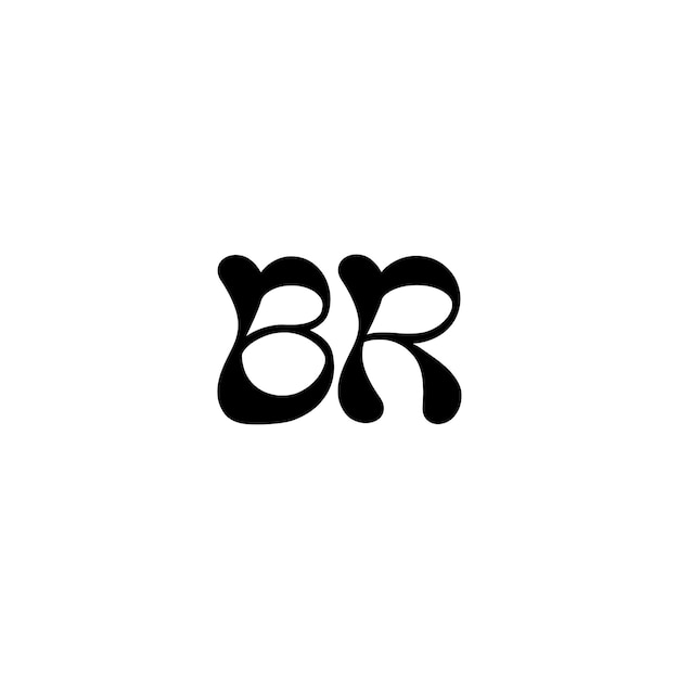 BR Monogram Logo Design letra texto nombre símbolo monocromo logotipo alfabeto carácter simple logo