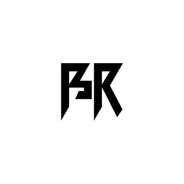 BR Monogram Logo Design letra texto nombre símbolo monocromo logotipo alfabeto carácter simple logo