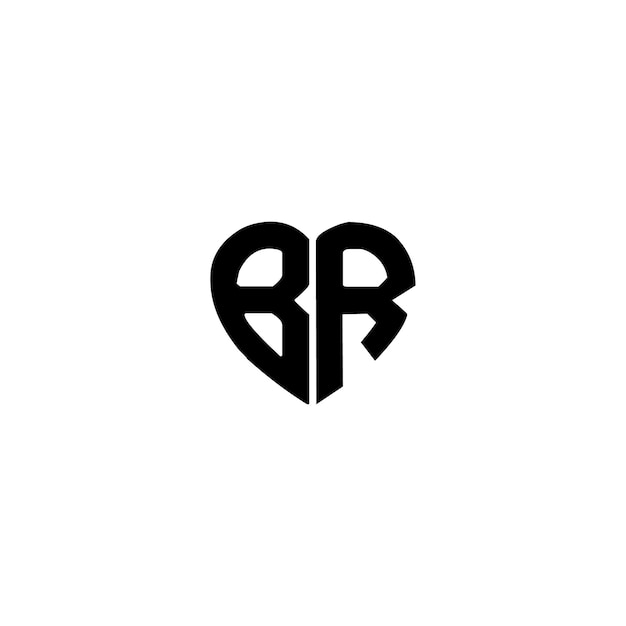 BR Monogram Logo Design letra texto nombre símbolo monocromo logotipo alfabeto carácter simple logo