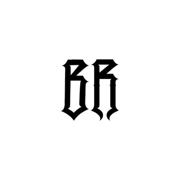 BR Monogram Logo Design letra texto nombre símbolo monocromo logotipo alfabeto carácter simple logo