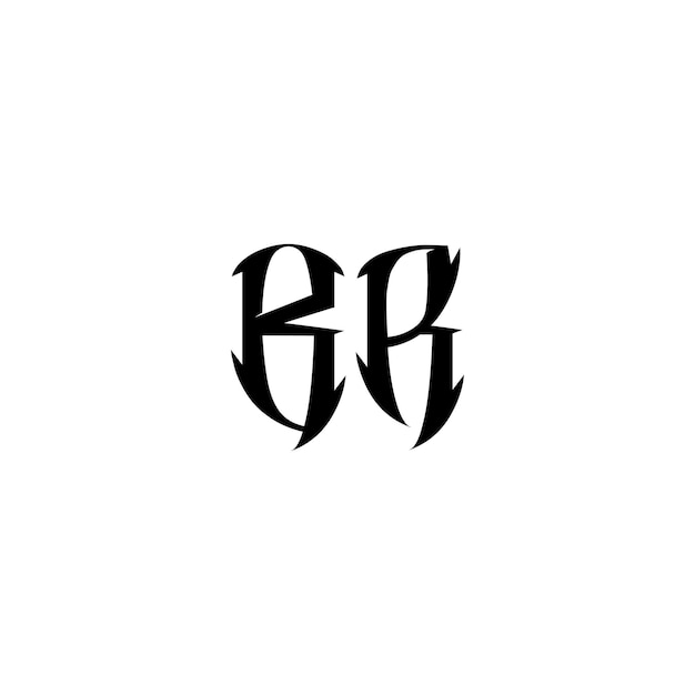 BR Monogram Logo Design letra texto nombre símbolo monocromo logotipo alfabeto carácter simple logo