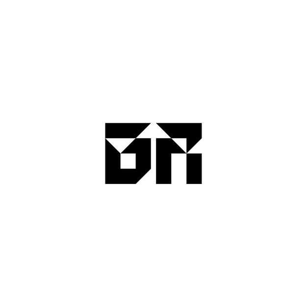 BR Monogram Logo Design letra texto nombre símbolo monocromo logotipo alfabeto carácter simple logo