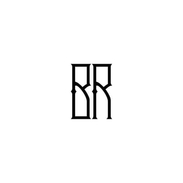 BR Monogram Logo Design letra texto nombre símbolo monocromo logotipo alfabeto carácter simple logo