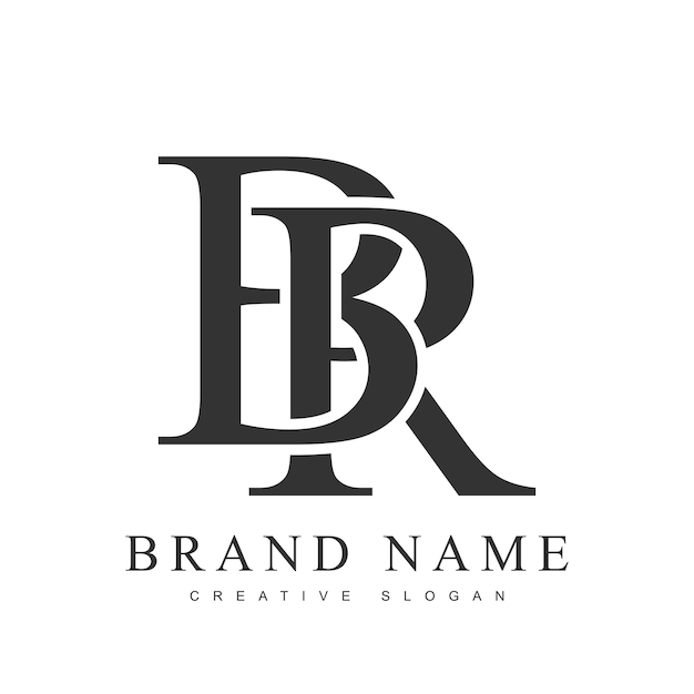 BR plantilla de logotipo de moda Letras iniciales b y r estilo de fuente clásico Logotipo creativo para el nombre o la identidad de la empresa
