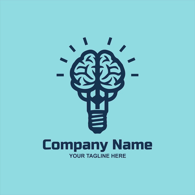 brain bulb lamp logo smart idea vector descargar