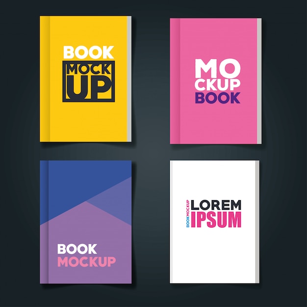 Vector branding de identidad corporativa, con conjunto de libros