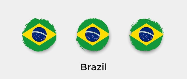 Brasil bandera grunge burbujas icono vector ilustración