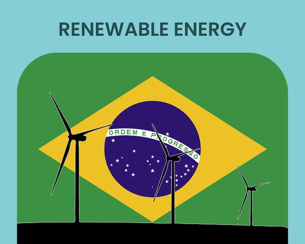 Vector brasil energía renovable idea de energía ambiental y ecológica