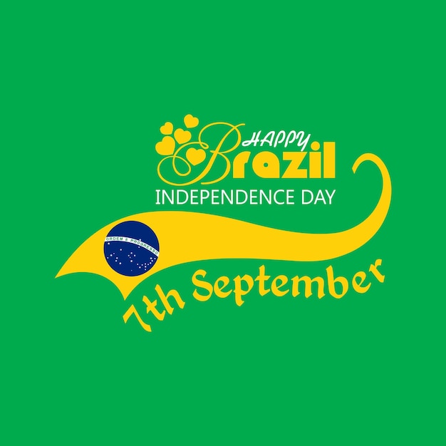 Vector brasil feliz día de la independencia 7 de septiembre diseño creativo