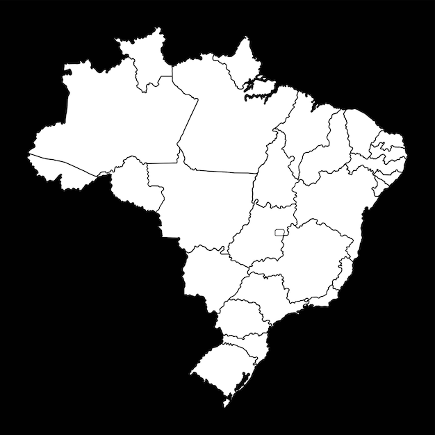 Brasil Mapa con estados Vector Ilustración