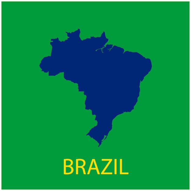 brasil, mapa, icono, vector, ilustración, diseño