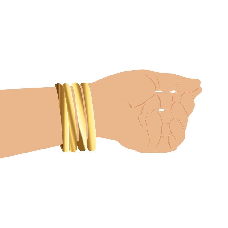 Vector brazaletes de oro clipart o ilustración aislada sobre un fondo blanco