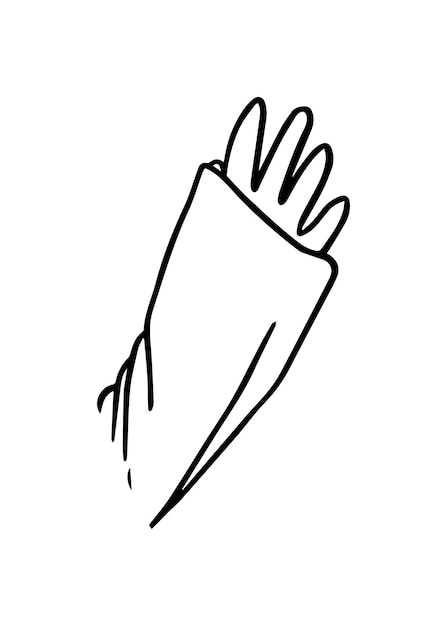Brazo con manga doodle línea dibujos animados para colorear libro