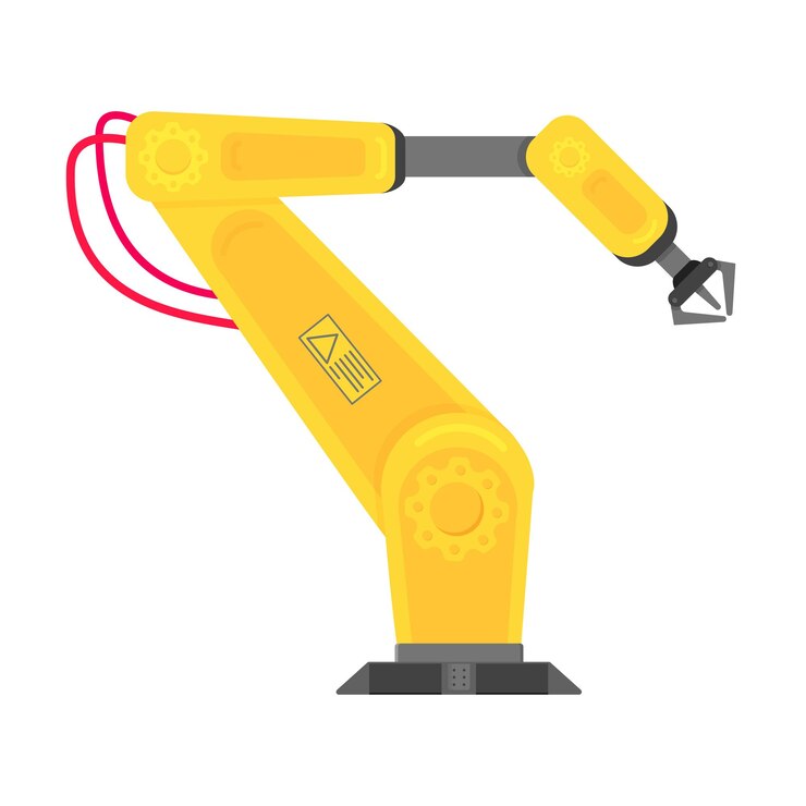 Vector brazo robótico estilo plano diseño vector ilustración icono signo aislado sobre fondo blanco brazo robot