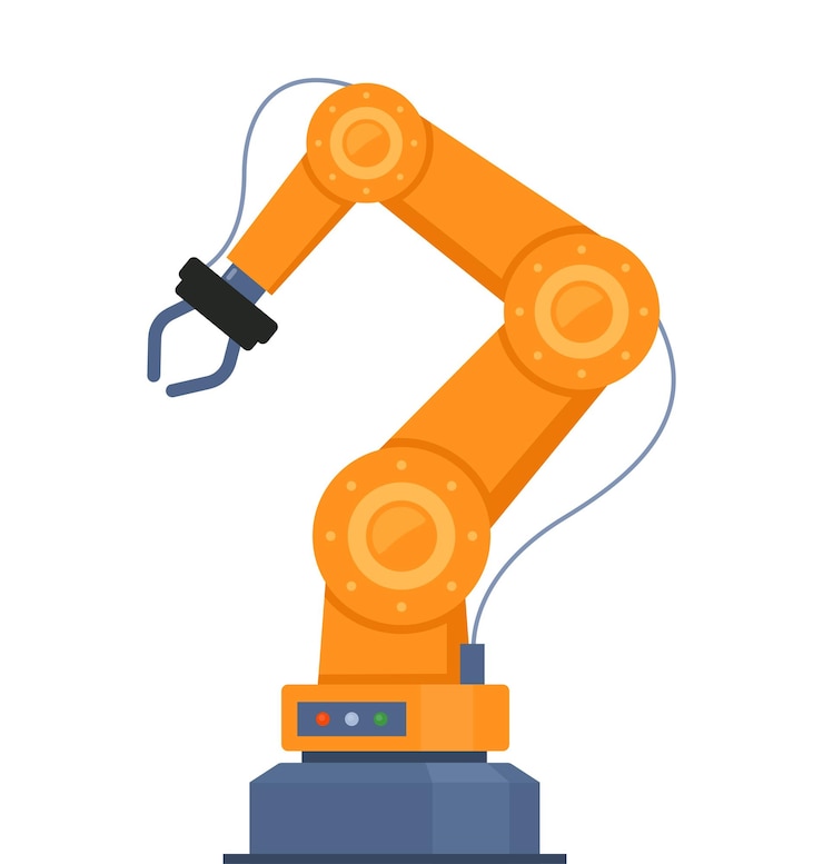 Vector brazo robótico tecnología de automatización de fabricación herramienta industrial máquina de brazo robótico mecánico