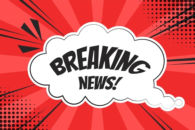 Breaking News Pop Art comics bocadillo de diálogo con símbolos de palabras