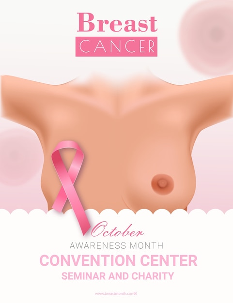 Breast cancer awareness poster for october