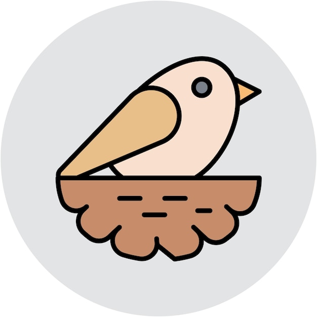 Brids en el estilo de ilustración vectorial del nido
